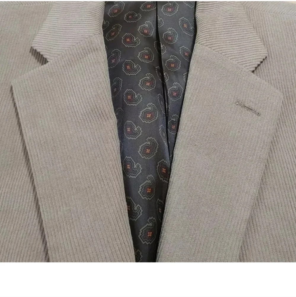 Chaps Corduroy Sport Coat Blazer Jacket Men 42R Preppy Academia Hipster Western